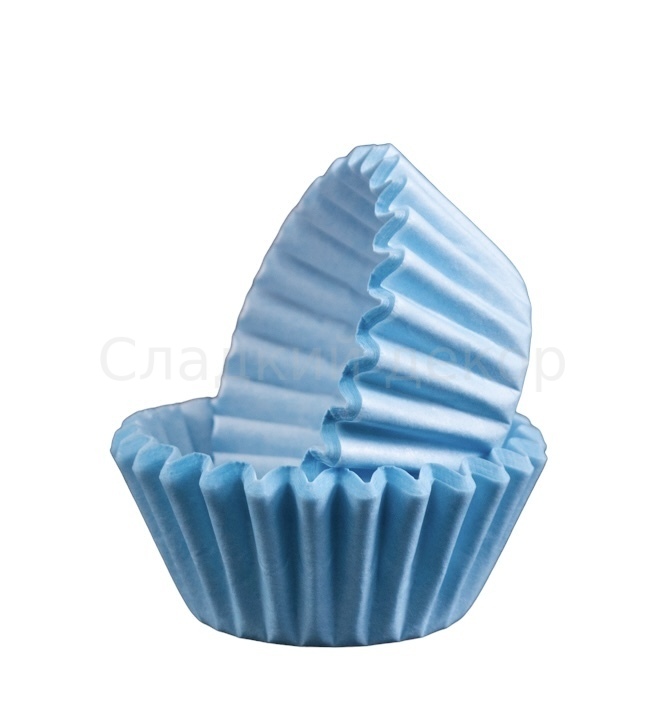 Капсулы бумажные для конфет Голубые 25*18 мм, 60-75 шт