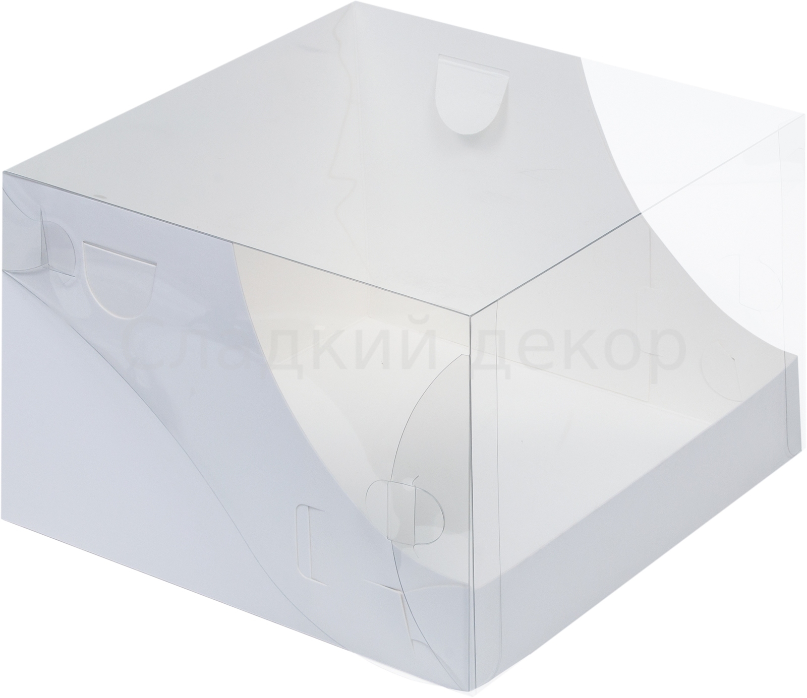 Коробка для торта с пластиковым окном, 20,5х20,5х14 см
