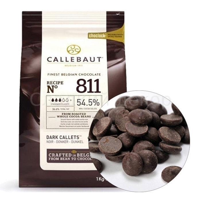 Шоколад темный 54,5 %  в каллетах, Callebaut, 100 гр.