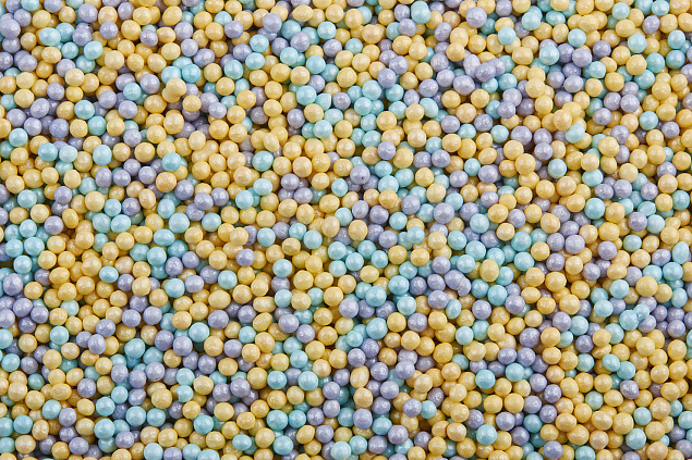 Посыпки "Шарики перламутровые голубые лиловые желтые 2 мм", 50 гр