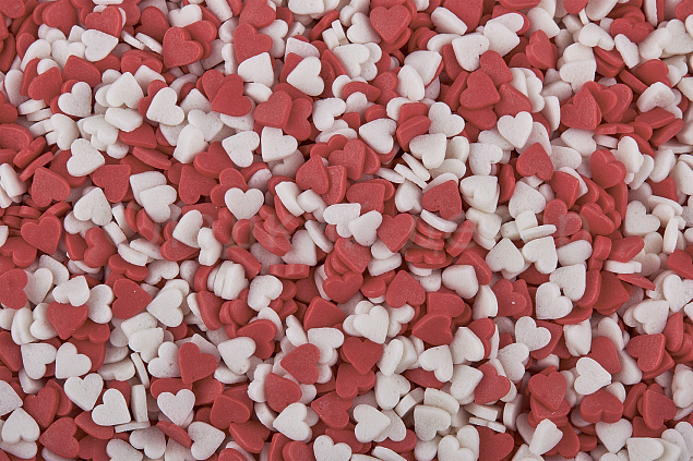 Посыпки "Сердечки мини красно-белые" (мини), 40 гр