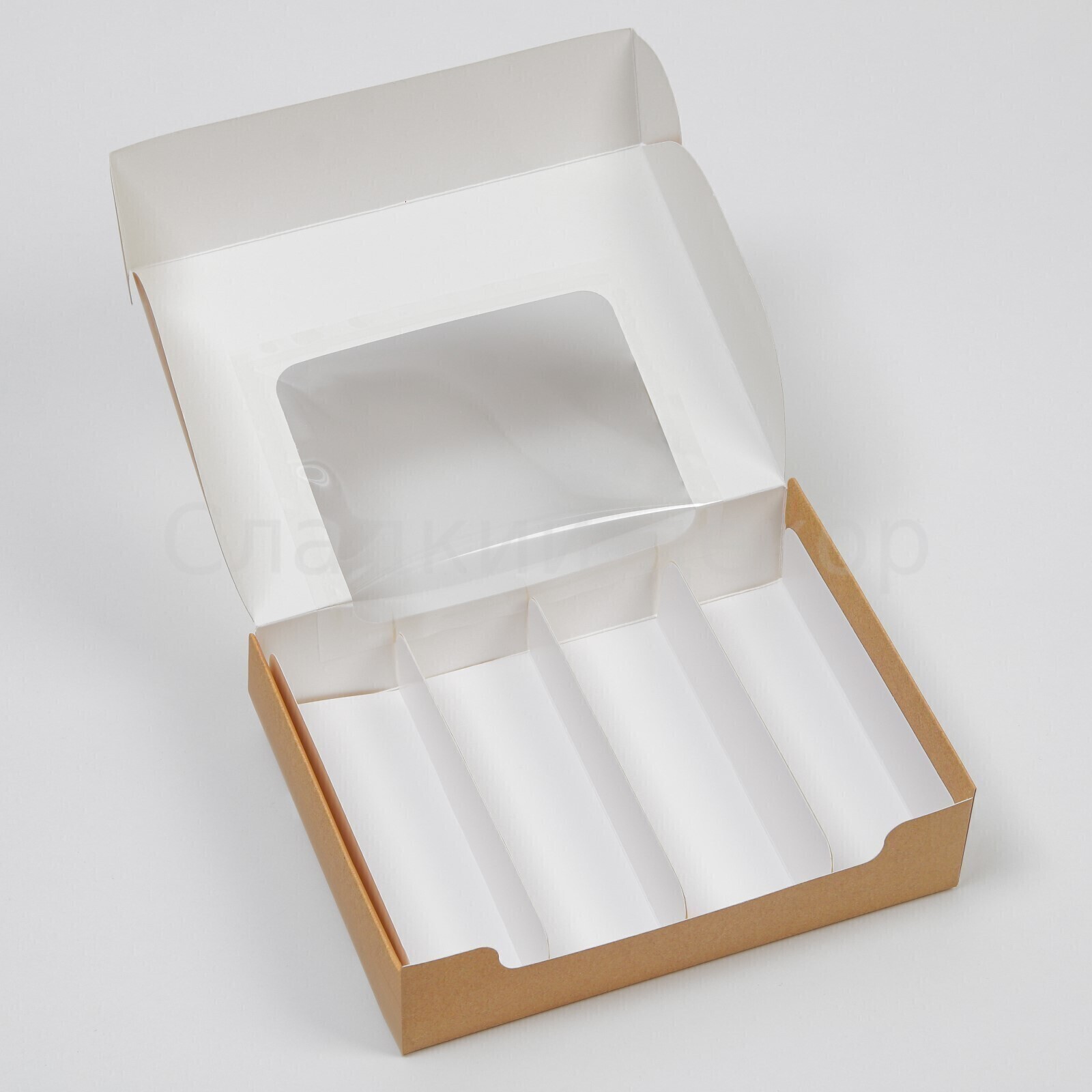 Коробка для эклеров/эскимо на 4 шт., 20*15*5 см