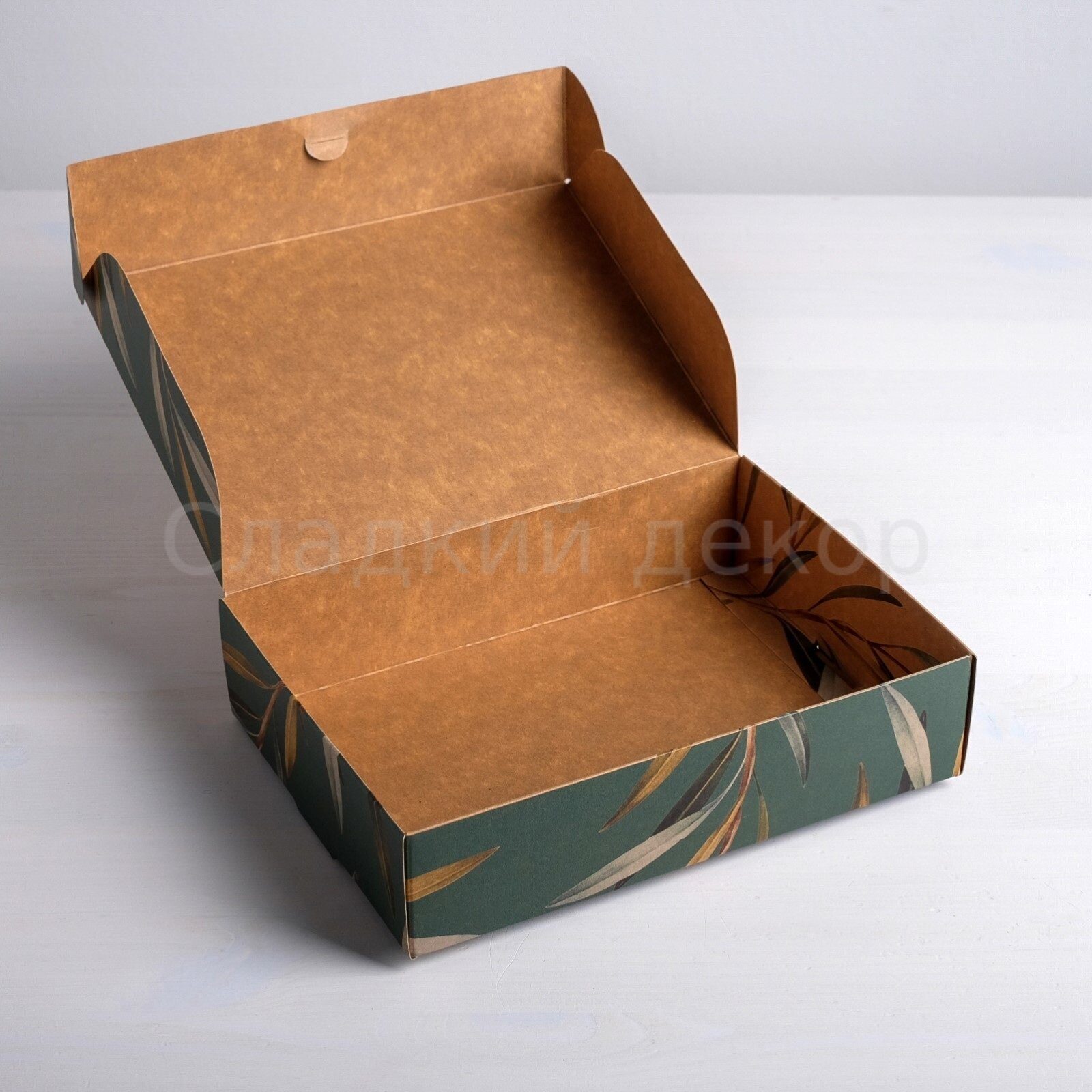 Коробка складная крафтовая, 21 × 15 × 5 см