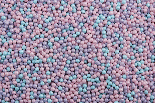 Посыпки "Шарики перламутровые голубые, лиловые, розовые d 2мм", 50 гр