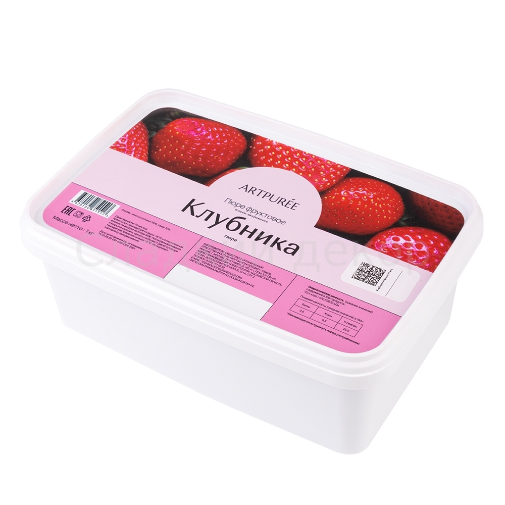Замороженное пюре клубника "Artpuree", 1 кг