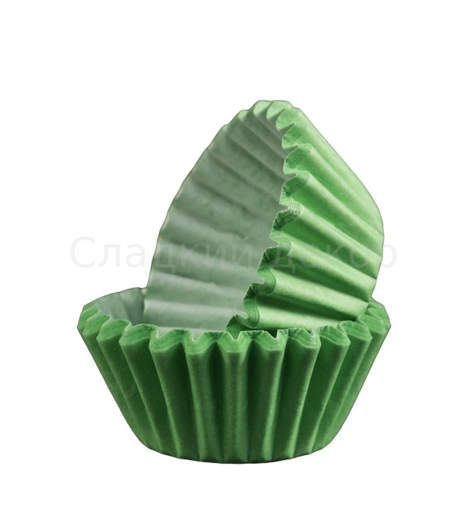 Капсулы бумажные для конфет Зеленые 30*23 мм, 60-75 шт